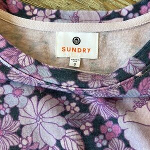 Anthropologie Sundry ‘3’ Floral Long Sleeve lightweight sweatshirt Women’s L XL